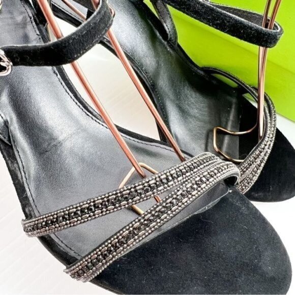 Sam Edelman Heels womens size 10 Black Crystal Daisie Ankle Strapped Sandals - Picture 12 of 13